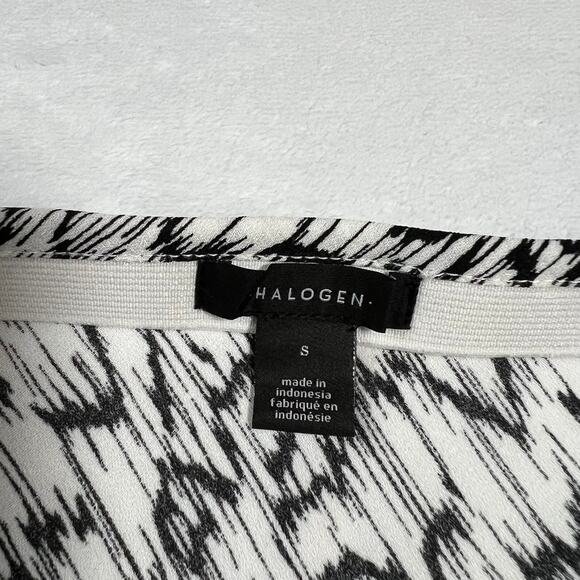 Halogen Bias Cut A-Line Midi Skirt Size Small Abstract Print Preppy Office Light - Picture 5 of 9